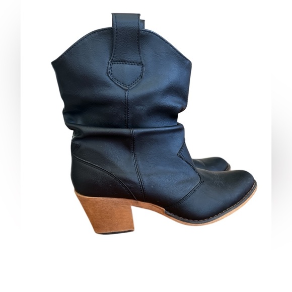 Charles Albert Modern Western Cowgirl Boots Pull Up Low Heel Mid-Calf Boots Sz10 - Picture 8 of 12